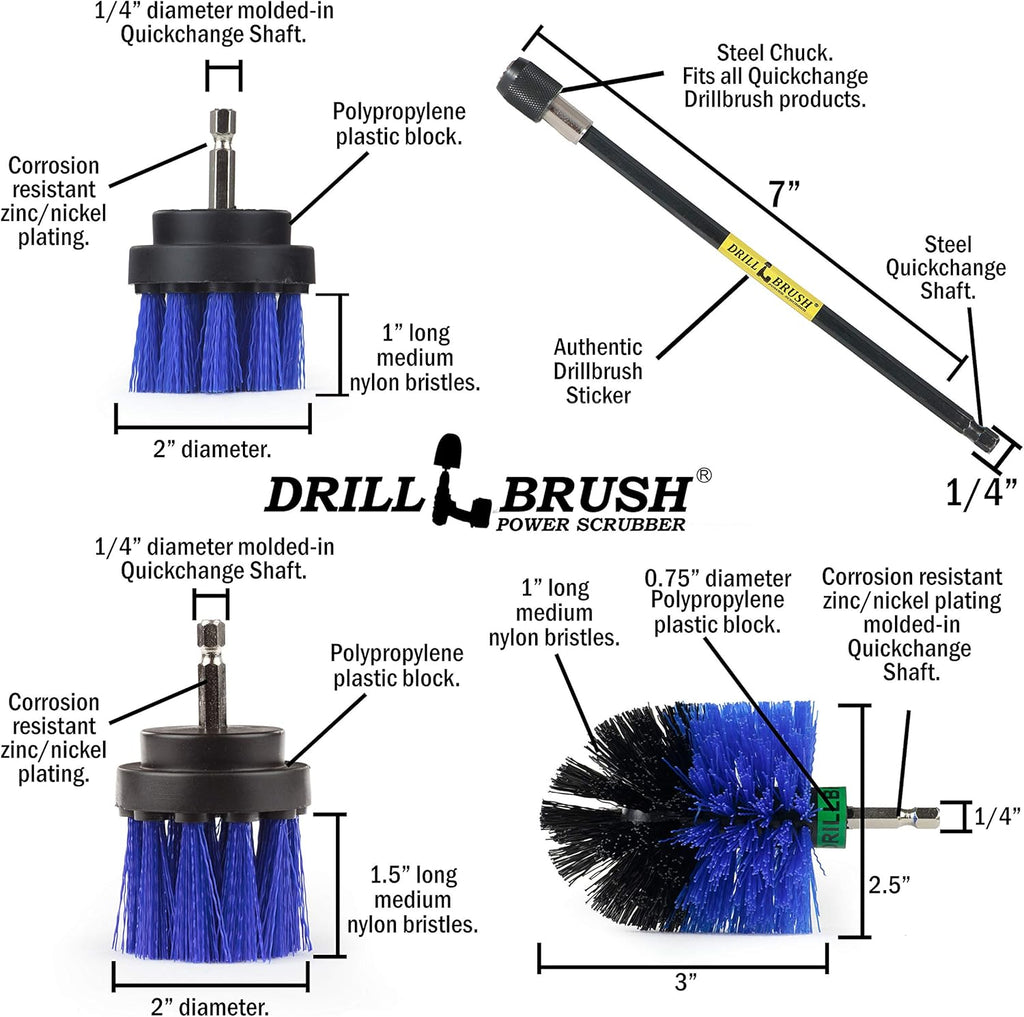 Ultimate Boat Cleaning Kit - 7 Inch Extension for Effortless Pool and Hot Tub Scrubbing - Versatile Aquatic Cleaning Tool Set with Durable Brushes