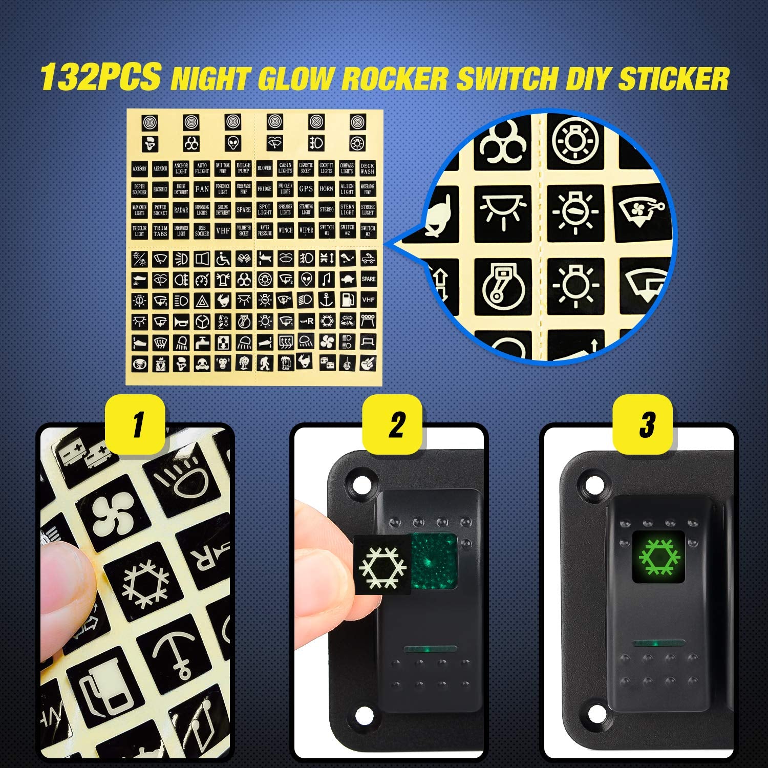 Upgrade Your Ride with the 4 Gang Rocker Switch Panel - Pre-Wired Aluminum Toggle Switches for 12V & 24V Automotive Applications with Green Backlighting