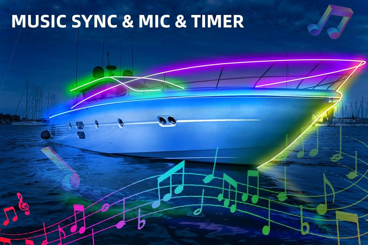 Illuminate Your Nights with 50FT Marine Submersible LED Strip Lights - Waterproof RGB Underwater Lights for Boats, Perfect for Night Fishing and Deck Ambiance with RF/APP Control