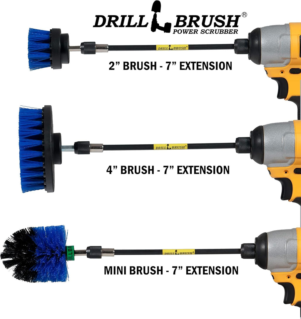 Ultimate Boat Cleaning Kit - 7 Inch Extension for Effortless Pool and Hot Tub Scrubbing - Versatile Aquatic Cleaning Tool Set with Durable Brushes