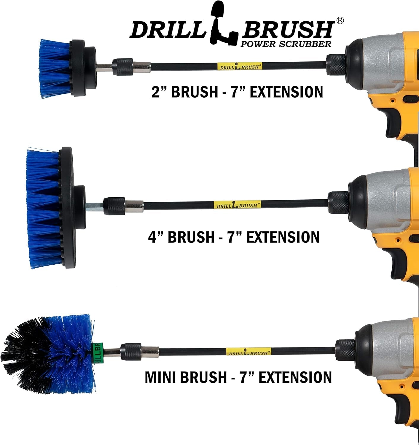 Ultimate Boat Cleaning Kit - 7 Inch Extension for Effortless Pool and Hot Tub Scrubbing - Versatile Aquatic Cleaning Tool Set with Durable Brushes