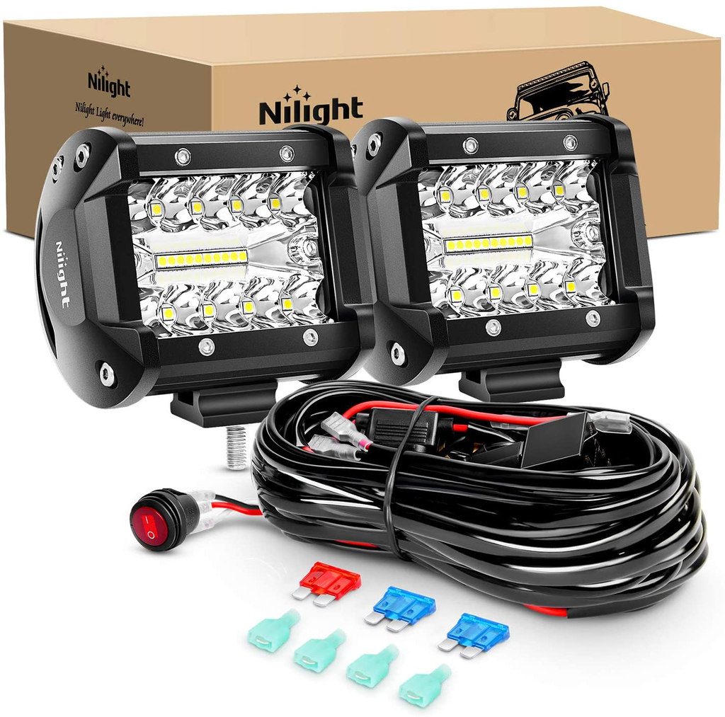 Powerful Nilight 60W LED Work Light Pods - Ultimate Flood & Spot Combo for Off-Road Adventures!